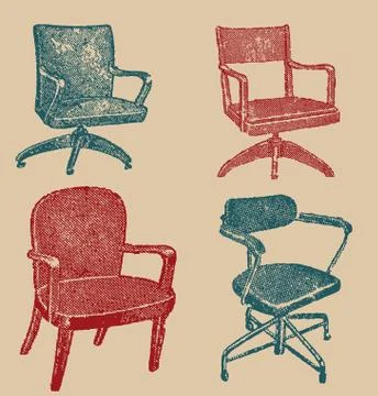 Seats set in retro stile Stock Illustration