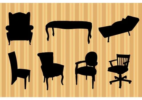 Seats silhouettes Stock Illustration