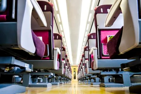 Seats in train Stock Photos