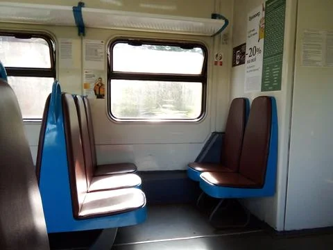 Seats on the train Foto stock
