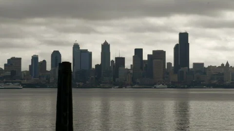 Seattle 01: Ferry downtown time lapse Stock Footage 839433