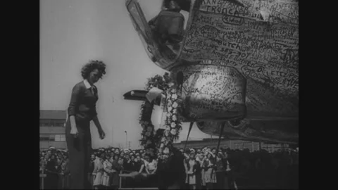 SEATTLE - 1944: Glazed Bomber Nose in Close View Stock Footage 342848798