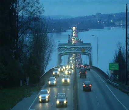 Seattle 520 bridge time lapse dusk Video stock 323751