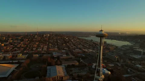 Seattle Aerial Video stock 49735947