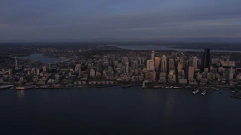 Seattle aerial pan clips Stock Footage 48467157