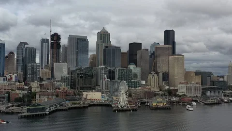 Seattle Aerial Pan Stock Footage 125774717