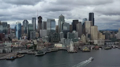 Seattle Aerial Push In Stock Footage 125775530