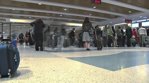 Seattle Airport Concourse Loading Gates Time Lapse Stock Footage 10757569