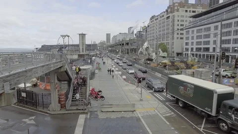 Seattle Alaskan Way 2 Stock Footage 106880722