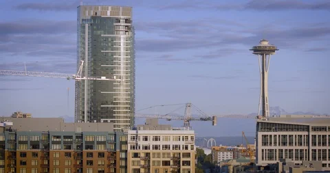 Seattle Amazon Headquarters HQ1 Stock Footage 98292399