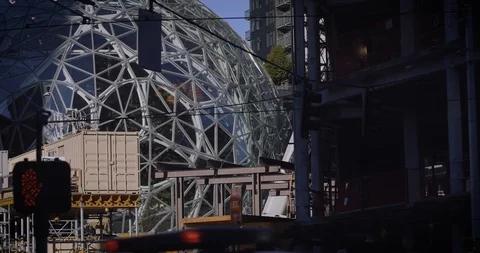 Seattle Amazon Headquarters HQ1 Stock Footage 98293457