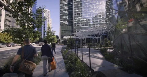Seattle Amazon Headquarters HQ1 Stock Footage 98294072