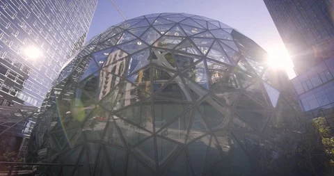 Seattle Amazon Headquarters HQ1 Stock Footage 98294261