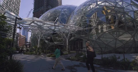 Seattle Amazon Headquarters HQ1 Stock Footage 98294423