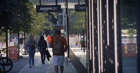 Seattle Amazon Headquarters HQ1 Stock Footage 98294679