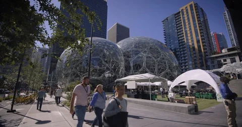 Seattle Amazon Headquarters HQ1 스톡 동영상 98306285