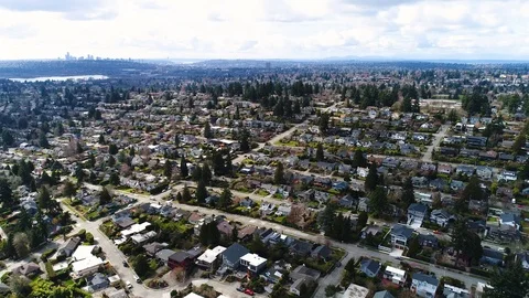 Seattle Arial View Landscape Stock Footage 93742433