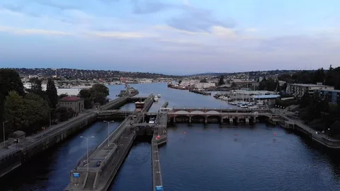 Seattle Ballard Locks 스톡 동영상 98223156