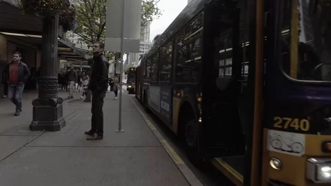 Seattle Buses Stock Footage 107095878