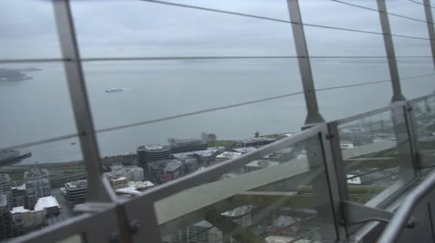 Seattle City view from Space Needle Observatory Stock Footage 65255536