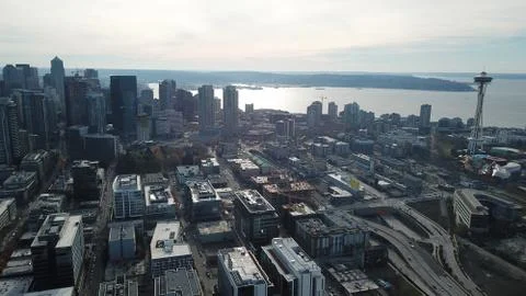 Seattle CityScape Cloudy Stock Photos
