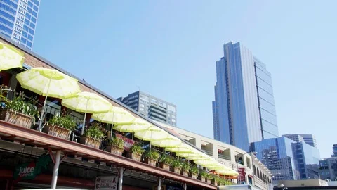 Seattle Cityscape Tracking Shot Stock Footage 86562731