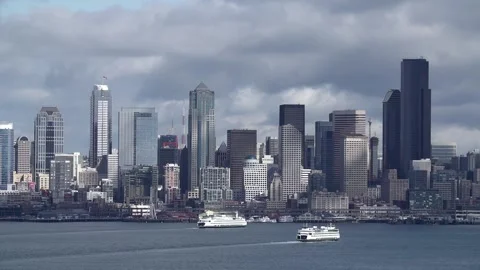 Seattle cityscape  waterfront Stock Footage 223947196