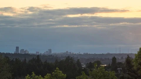 Seattle cloudy skyline Stock Footage 90828523