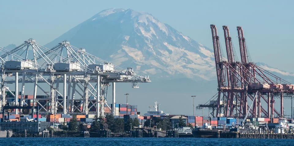 Seattle Container Terminal Stock Photos