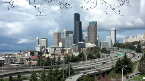 Seattle day time traffic Stock Footage 10876467