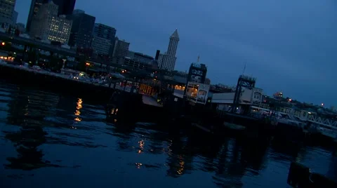 Seattle dock view from boat. Vídeos de archivo 6638492