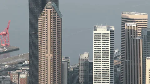 Seattle Downtown From Above 2 Stock Footage 34139528