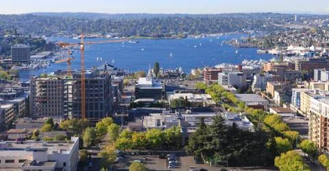 Seattle downtown, panoramic view Stock Photos