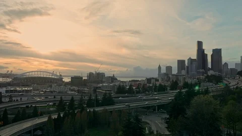 Seattle Downtown Time Lapse Video stock 103982100