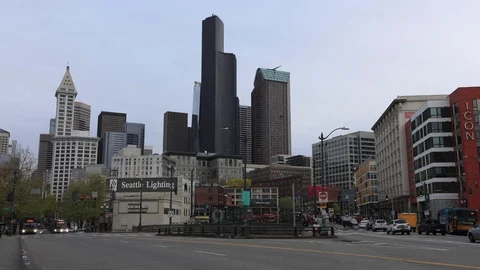 Seattle Downtown Time Lapse Video stock 103987121