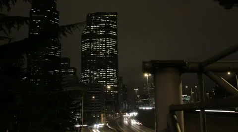 Seattle downtown timelapse dolly Stock Footage 21486731