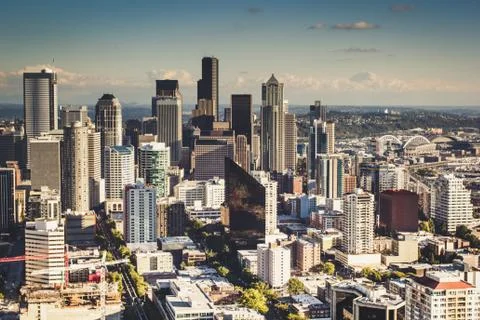 Seattle downtown view Stock Photos