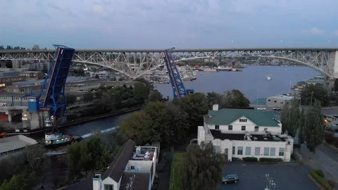 Seattle Drawbridge and a Barge 스톡 동영상 97971037