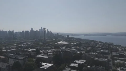 Seattle drone skyline Video stock 317752890