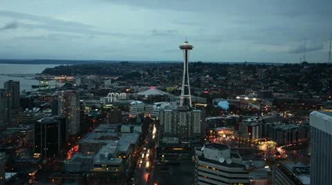 Seattle Dusk Stock Footage 10882631