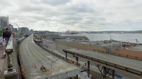 Seattle Elliot Bay Panoramic Stock Footage 106846191