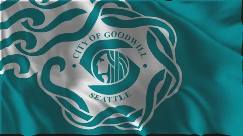 Seattle flag waving slowly Vídeo Stock 340302540