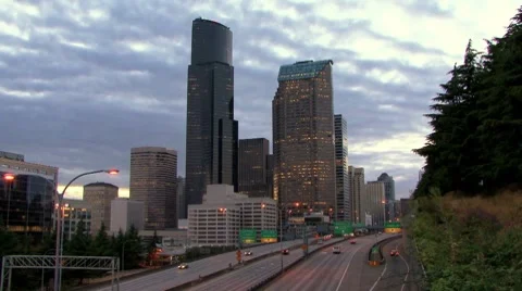 Seattle freeway Stock Footage 7908724