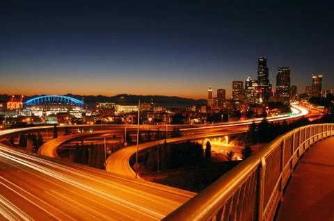 Seattle freeways Stock Photos