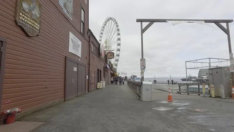 Seattle Great Wheel 1 Stock Footage 106880831