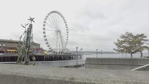 Seattle Great Wheel 3 Stock Footage 106880879