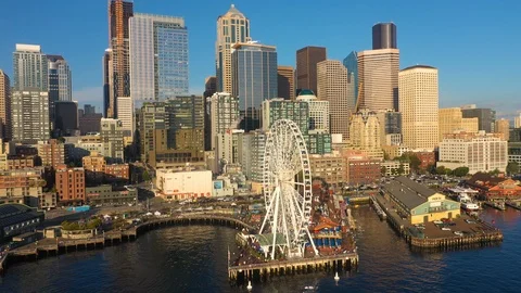 Seattle Great Wheel Vídeos de archivo 116791931