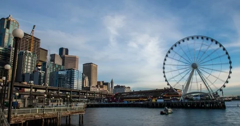 Seattle Great Wheel Timelapse Stock-Footage 101194267