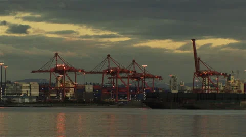 Seattle harbour cranes 動画素材 22518275