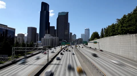 Seattle Hightway Traffic Stock Footage 5165794